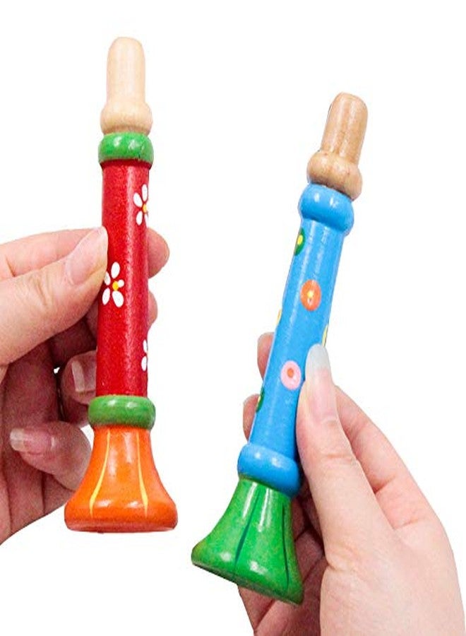 Tovip 3Pcs Wood Musical Instrument Toys Small Buglet Wooden Vertical Whistle Small Speakers Trumpet Toy Children Toy(Random) - Image 4